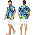 thumbnail image 4 of HAPPY BAY Mens Hawaiian Shirts Short Sleeve Button Down Shirt Men's Tropical Shirts Casual Vacation Summer Party Caribbean Shirts for Men Funny 6XL Metallic Beach, Blue, 4 of 5