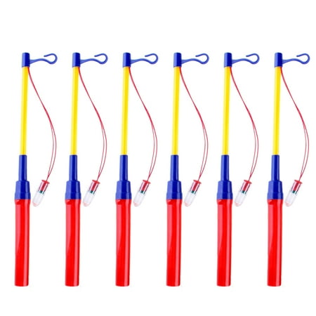 

6PCS LED Paper Lantern Pole Portable Lantern Electronic Pole Handle Plastic Children Toy without Battery