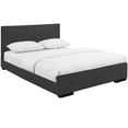 thumbnail image 2 of Medieval Majesty Upholstered Platform Bed Frame | Low-Profile Bed with Full Slat Support System No Box Spring Needed, Easy Assembly | Gray, Queen, 2 of 6