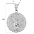 thumbnail image 2 of .925 Sterling Silver Saint Michael The Archangel Cubic Zirconia Medal Pendant 1", 22", 2 of 3