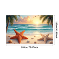 thumbnail image 1 of Sunset Beach Backdrop Banner Ocean Waves Photography Background Seaside Party Wedding Decoration Scenic Display Event Decor Summer Backdrop, 1 of 4