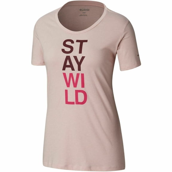Columbia Sportswear Womens Word Block Crewneck Graphic Slogan T-Shirt