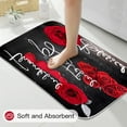 thumbnail image 5 of 4 Pcs Red Rose Shower Curtain Set with Non-Slip Rugs, Toilet Lid Cover and Bath Mat, Thankful Grateful Blessed Romantic Showy Elegant Floral Bathroom Decor Set with Shower Curtain and Rugs, 5 of 6