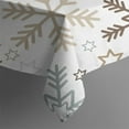 thumbnail image 4 of Light Christmas Snowflake Pattern Rectangle Tablecloth 60"x102",Waterproof Polyester Rectangle Table Cloth, Wipeable Spillproof Polyester Tablecloth for Dining, Camping, Indoor and Outdoor, 4 of 6