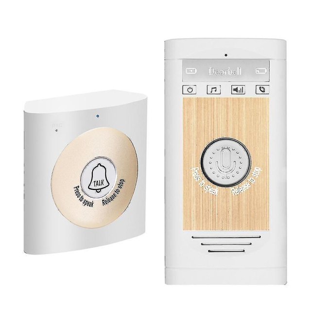 Intercomunicador de voz inalámbrico Timbre Unidad de monitor de conversación de 2 vías Seguridad para el hogar inteligente (blanco)