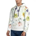 thumbnail image 3 of Wukai Wildflowers Print Men Hoodies Fleece Sweatshirts Long Sleeve Sweaters Pullover Fall Outfits Winter Clothes-X-Large, 3 of 7