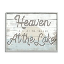 Stupell Industries Heaven's Closer at the Lake Phrase Sunrise Waves, 20 x 16, Design by Daphne Polselli