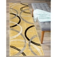 thumbnail image 6 of World Rug Gallery Contemporary Abstract Circles Design 2'x7'2" Yellow Runner Rug, 6 of 8