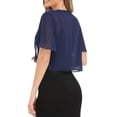 thumbnail image 3 of XXLvision Womens Cover Up Thin Cardigan Top Short Sleeve Open Front Chiffon Crop Blouses, 3 of 4