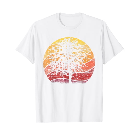 Retro Trees Outdoor Wild Nature Wildlife Forest White T-Shirt Cotton Tee