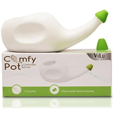 ComfyPot | Beautiful Ceramic Neti Pot Sinus Rinse | Natural Pressure, Congestion & Infection (Best Way To Stop Sinus Infection)