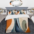 thumbnail image 2 of Designart "Symmetrical Visions Blue Orange Harmony" Abstract Shapes Bedding Covert Set - Abstract Blue Modern Bed Set With 1 Sham, 2 of 6