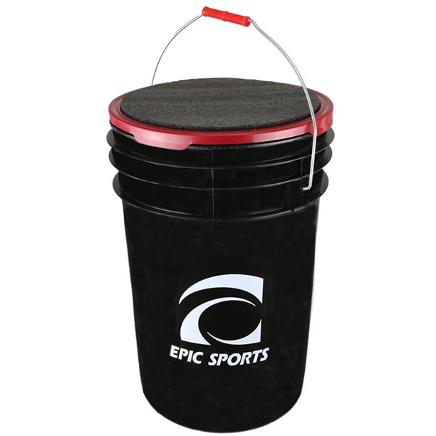 Epic Black 6Gal. Baseball/Softball Bucket W/Padded Lid