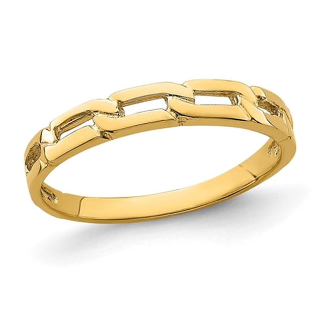14K Yellow Gold Five Chain Link Band Ring (size 6)