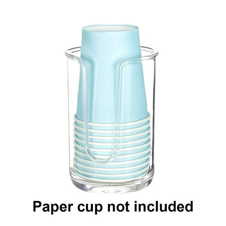 

Klzo Plastic Small Compact Disposable Paper Cup Dispenser Mouthwash Rinsing Cups Storage Holder for Bathroom Vanity Countertops Makeup Table Powder Room Clear/Brushed Chrome (excluding Paper Cup)