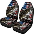 thumbnail image 5 of Qpednta Fish American Flag Car Seat Covers Full Set 4 Pack Easy to Install Front Seat Protector Auto Seat Rear Split Bench Cover Universal Automotive Seat Cover Accessories, 5 of 7