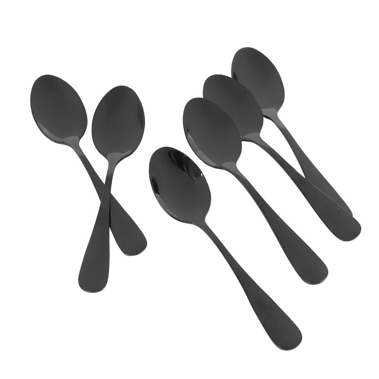 Black Teaspoons Teaspoons, Mini Stainless Steel Cake Spoons, Scoop