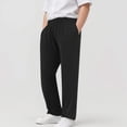 thumbnail image 2 of kpoplk Boy's Sweatpants Straight Leg Athletic Open Bottom Pants High Waisted Drawstring Active Joggers with Pockets(Black,13-14 Y), 2 of 9