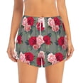 thumbnail image 2 of Cauagu Rose Flowers Print Women's 2 in 1 Running Shorts Athletic Workout Gym Yoga Shorts Running Shorts for Women-XX-Large, 2 of 7