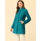 thumbnail image 3 of Abrigo de Invierno Elegante Allegra K Largo de Un Solo Pecho con Cuello Alto Lago Azul L, 3 of 5