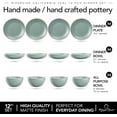 thumbnail image 3 of Maison Neuve Riverside 12-Piece Dinnerware Set for 4, Hand Crafted Plates and Bowls, California Teal, 3 of 4