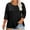 Black, variant on Women's Plus Size Crew Neck T Shirts Spring Summer 3/4 Sleeve Tees Casual Loose Fit Tunic Tops