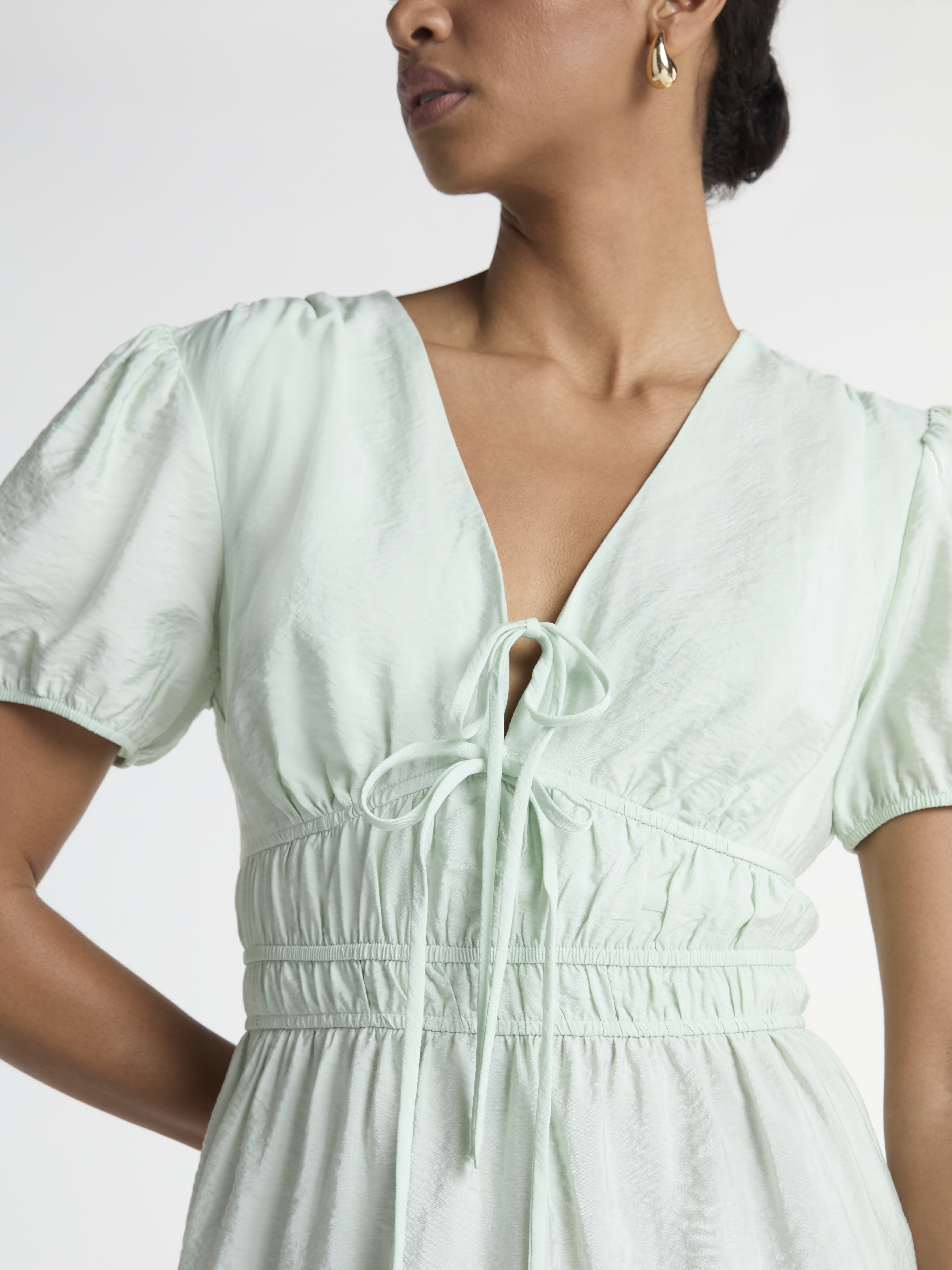 Scoop Women’s Mini Dress with Puff Sleeves, Sizes XS-XXL
