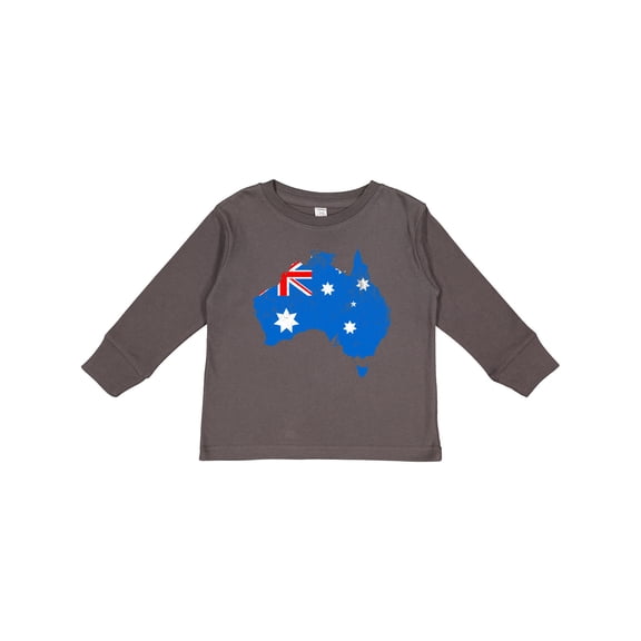 Inktastic Aussie Map Flag Boys or Girls Long Sleeve Toddler T-Shirt