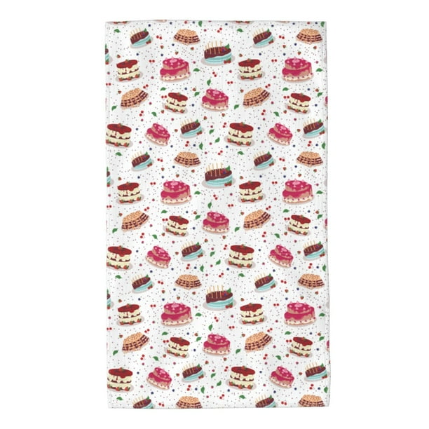 Balery Birthday Cake Toalla de Microfibra Premium con Estampado – 27.5x16 pulgadas, Alta Absorción, Suave y Aterciopelada, Secado Rápido