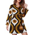 thumbnail image 1 of Mid-Century Print Pajama Robe V Neck Abstract Turquoise Retro Sleepwear Lady Long Sleeve Soft Pajamas Robes Spring Room Dresses, 1 of 5