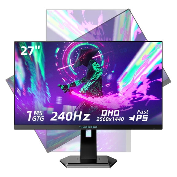Monitor Gamer 240Hz 27" 2K IPS 1ms - Thunderobot Pantalla para PC Gaming Competitivo, QHD 2560x1440, Adaptive Sync, HDR, Negro