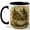 Black, variant on Enchanted Forest Teacup Coffee Mug, Whimsical Mushroom Cottage Fantasy Design, 11 oz Ceramic Cup