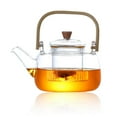 thumbnail image 4 of Glass Teapot Loose Leaf Heatproof Kung Fu Glass Clear Flower Teapot Tea Stovetop Dishwasher Safe 1000ml, 4 of 9