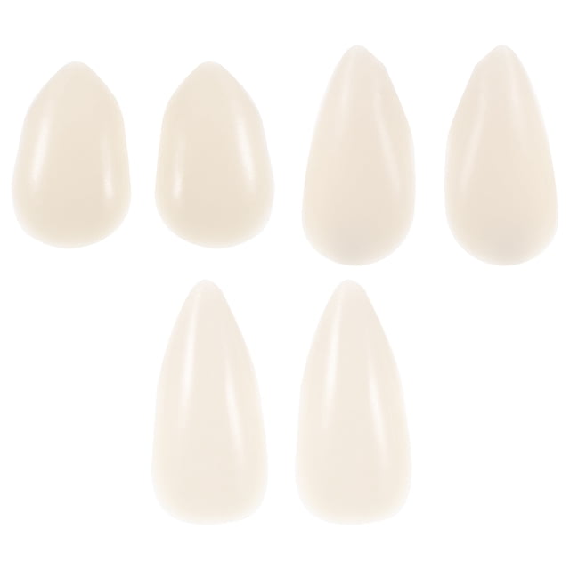3 pares de colmillos de vampiro para disfraz, dientes falsos para cosplay, accesorios de fiesta de Halloween, colmillos de recuerdo de 13 mm, 15 mm y 17 mm.