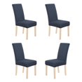 thumbnail image 1 of Deconovo - Funda de silla de comedor de punto jacquard, elástica, lavable y extraíble, de licra, para banquetes, juego de 4, azul marino, 1 of 7