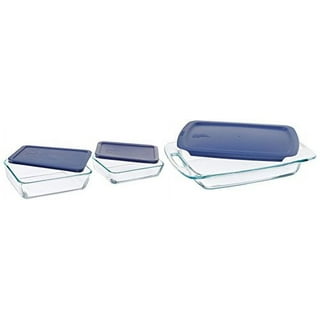 NokNoks Pyrex Glass Storage Dishes, 6 piece, engraved, 3, 6, 11 cup, Blue plastic  lids, personalized