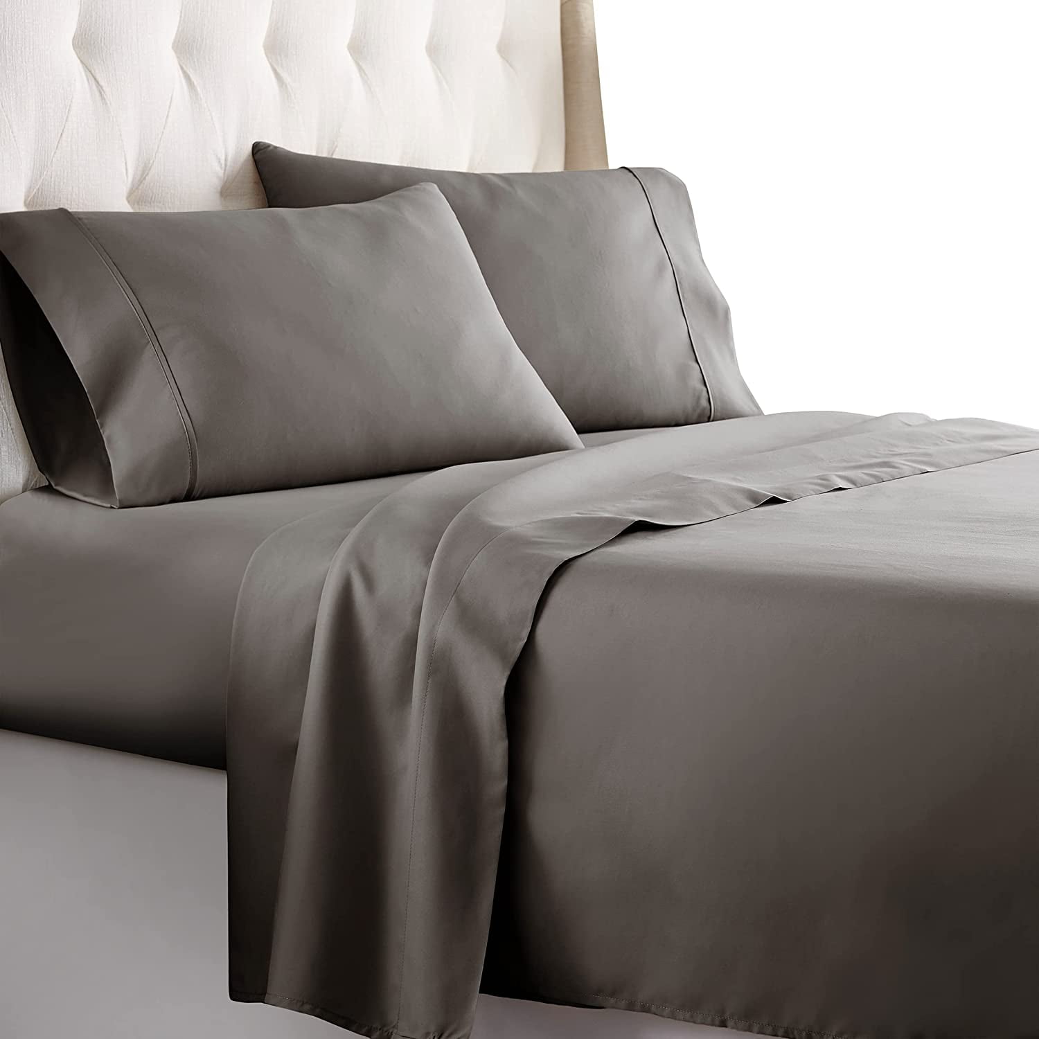 3pcs Bamboo Charcoal Fiber Summer Sheet&Pillowcase Sets Solid Color Bedding 