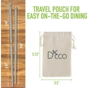 DEco Stainless Steel Reusable Travel Chopsticks Dishwasher Safe Eco-Friendly (4 Pairs)