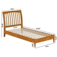 thumbnail image 5 of AFI Orleans Twin XL Solid Wood Low Profile Sleigh Platform Bed, Light Toffee, 5 of 13