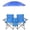 Blue, variant on IVV 2-Seat Folding Chair with Removable Sun Umbrella, Portable Double Camping Chair with Side Cup Holder, Center Storage Pocket, for Beach, Fishing, Outdoor Events – Blue