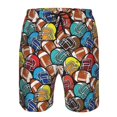 thumbnail image 3 of Balery American Football Traje de Baño Estilo Hawaiano para Hombre, Shorts de Secado Rápido con Bolsillos-XX-Large, 3 of 6