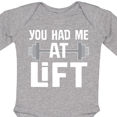 thumbnail image 4 of Inktastic Weightlifting You Had Me at Lift Boys or Girls Long Sleeve Baby Bodysuit, 4 of 5