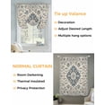 thumbnail image 3 of Blue Boho Tie Up Curtains for Window, Thermal Insulated Balloon Shade Adjustable Rod Pocket Curtains Valance Panels for Kitchen Bathroom Cafe 52 x 63 Vintage Southwestern Ethnic Geometric, 3 of 6