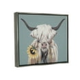 thumbnail image 3 of Stupell Industries Highland Cattle Biting Sunflower Bloom Painting Luster Gray Floating Framed Canvas Print Wall Art, Design by Michele Norman, 3 of 6