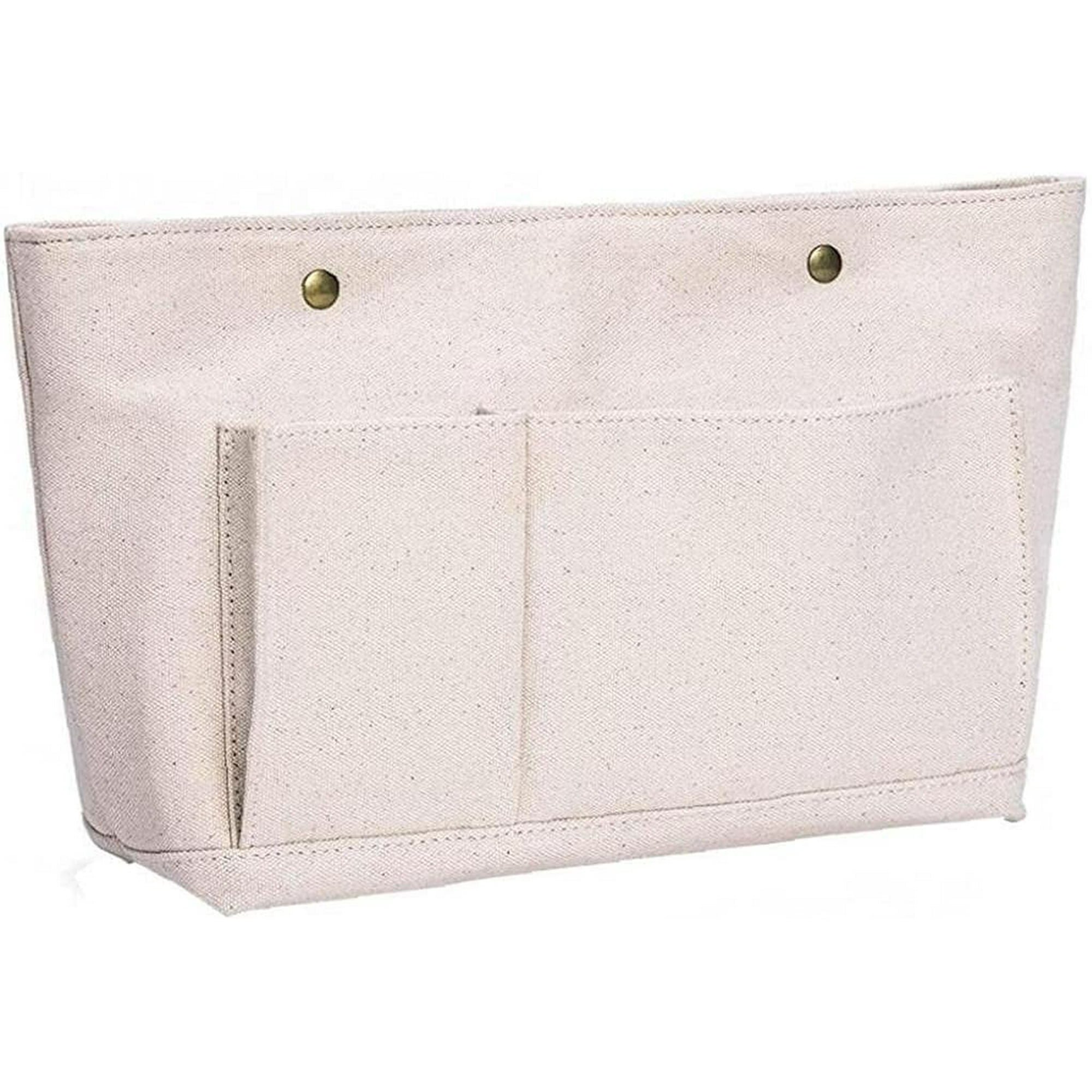 Canvas Bag Purse Organizer Insert Canvas Bag in Bag with Zipper Multi Pocket Handbag Organizer Color Pure Cotton Easy to Carry Bag for Work School Travel Walmart