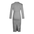 thumbnail image 5 of XFLWAM Women's Pencil Work Dresses Long Sleeve High Neck Bodycon Business Dress Elegant Cocktail Party Dress Gray 3XL, 5 of 6