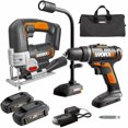 thumbnail image 1 of Worx WX958L 20V Power Share Perceuse Sans Fil et Scie Casse-Tête avec Trousse Combinée à Lumière Flexible, 1 of 4