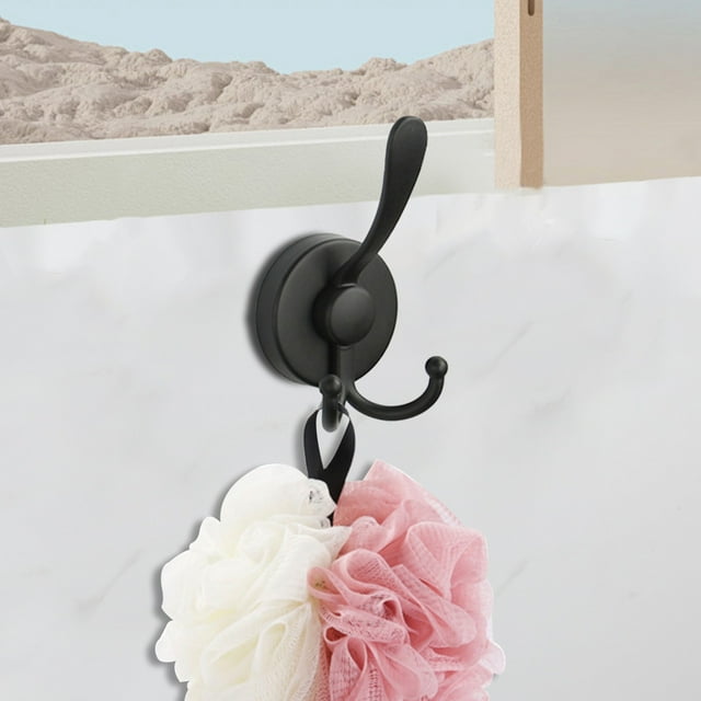 Gancho con ventosa para baño | Gancho de pared de acero inoxidable sin perforaciones con 3 ganchos de almacenamiento | Soporta hasta 10 kg | Organizador de toallas, ropa y sombreros para azulejos