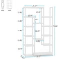 thumbnail image 4 of Tribesigns 6-Tier Bookshelf 70.9 inch Tall Bookcase, Modern White 12-Shelf Display Shelves, 4 of 7