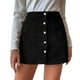 thumbnail image 2 of Falda corta botones ajustados por encima de la rodilla minifalda de cintura alta bolsillos delanteros cómoda para invierno y otoño para mujer ANGGREK Otros, 2 of 6